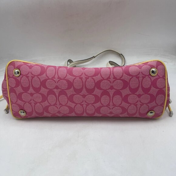 Coach Women’s Signature Carryall Bag – Yellow/Pink – Style F22908 - Picture 8 of 16